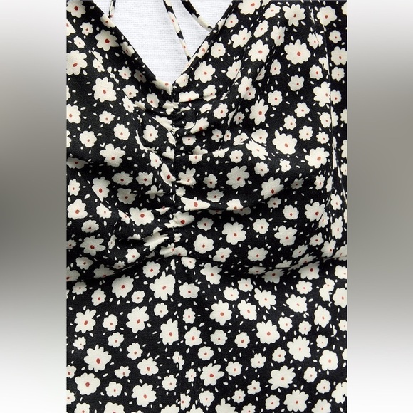 New ZARA Linen Blend Floral Print Midi Dress - Picture 6 of 6